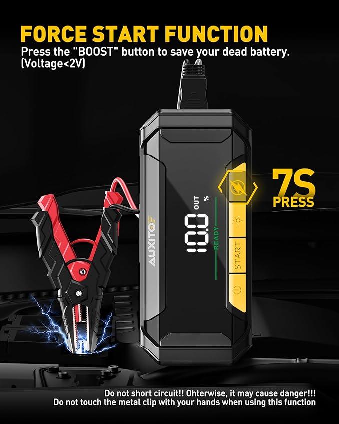 AUXITO Jump Starter 8000A Peak Jump Box(All Gas,up to 10.0L Diesel Engine) 12V Car Portable Battery Jump Starter ,Auto Battery Booster Pack,with 3-Mode Flashlight AUXITO Jump Starter 8000A Peak Jump Box(All Gas,up to 10.0L Diesel Engine) 12V Car Portable Battery Jump Starter ,Auto Battery Booster Pack,with 3-Mode Flashlight