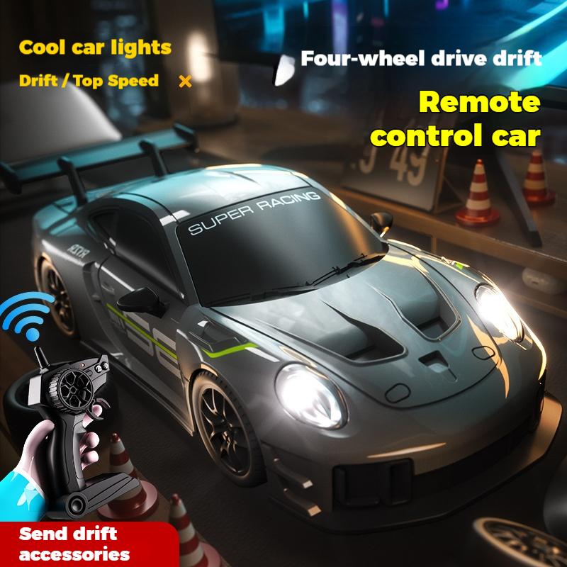 RC Drift Car 2.4GHz 4WD Speed Adjustment LED Lights Extra Tires Obstacle Accessories Kids Racing Gift
