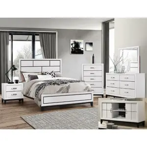 B4610 4 pc A & J Homes studio Akerson philip chalk panel look wood grain queen bedroom set