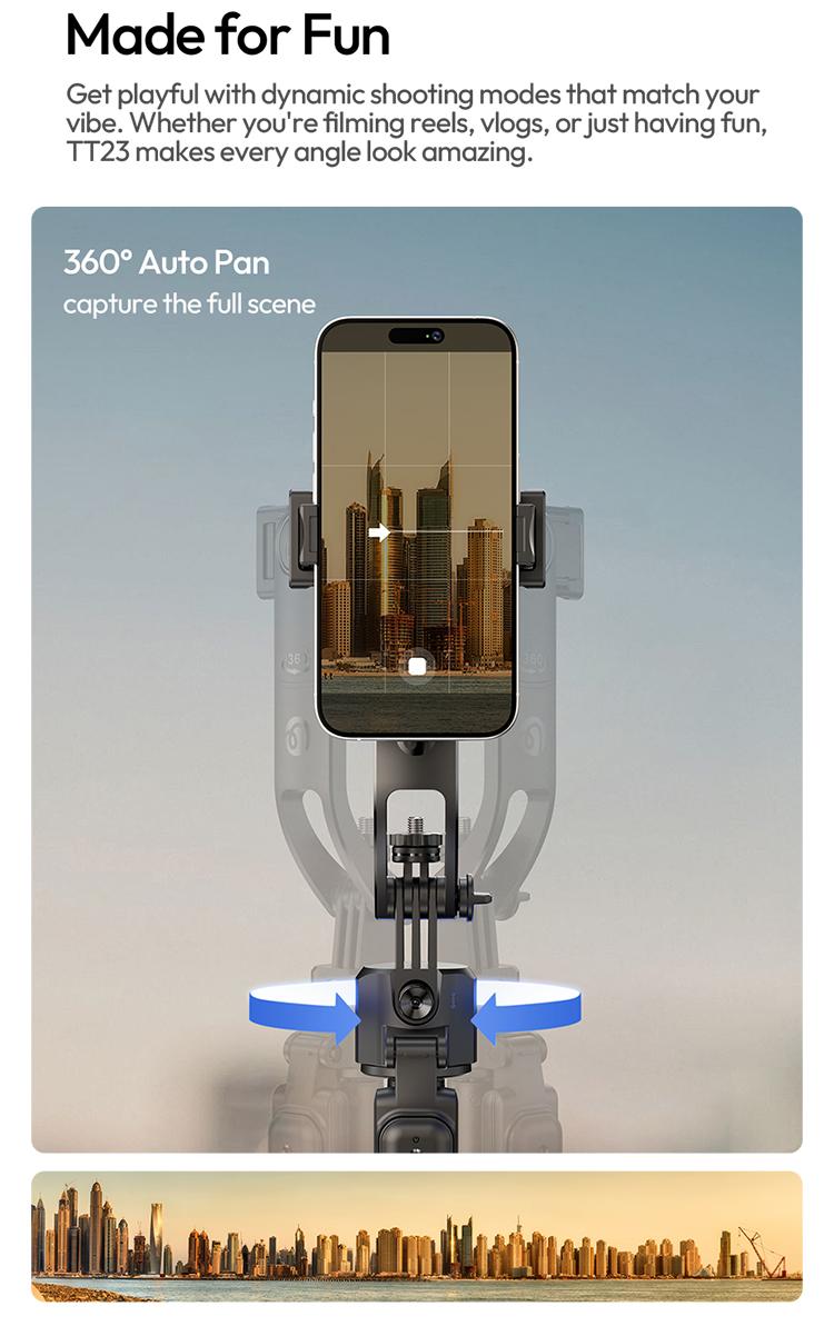 ULANZI TT23 64" Auto Face Tracking Tripod for iPhone/Android with Remote 360° Rotating Selfie Stick Follows Your Movement Facial Recognition Tripod for iPhone 17/16/15/14/13/Android/Camera/GoPro ULANZI TT23 64" Auto Face Tracking Tripod for iPhone/Android with Remote 360° Rotating Selfie Stick Follows Your Movement Facial Recognition Tripod for iPhone 17/16/15/14/13/Android/Camera/GoPro