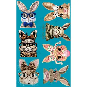 EASTER BUNNIES(1) PREMADE GANGSHEET - 22X36 DTF TRANSFERS - DIRECT TO FILM