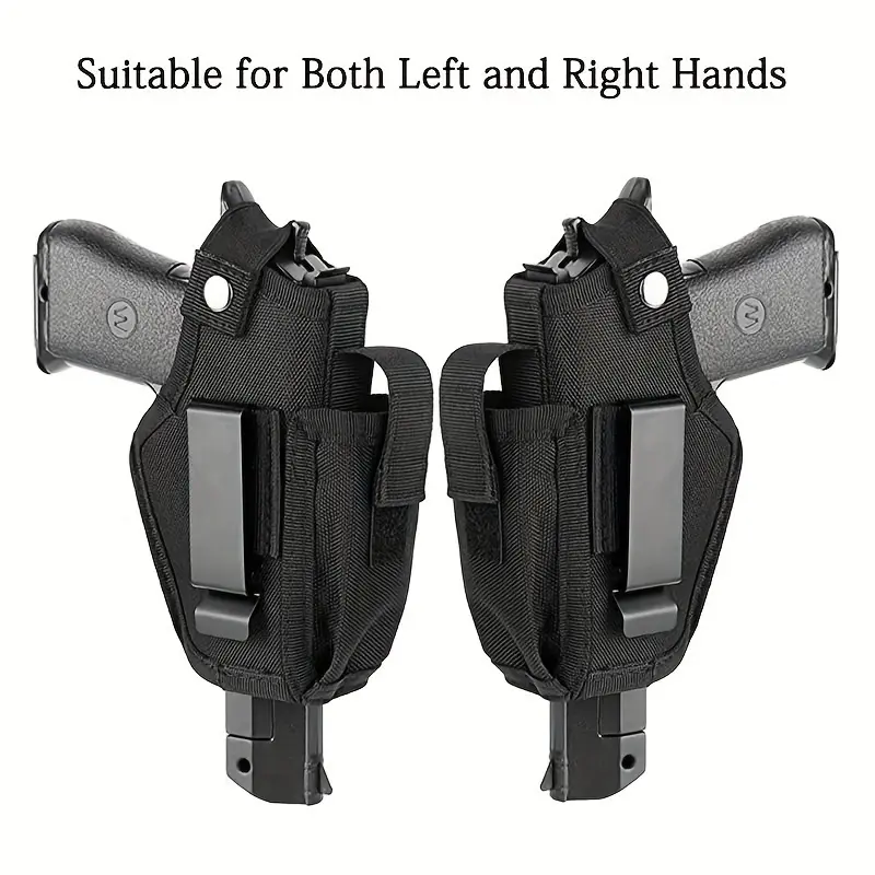 9mm Unisex Hidden Carry Leather Holster - 1 Piece Lightweight Durable IWB/OWB Style with Cartridge Bag, Secure Snap Closure for Everyday Use, Holsters