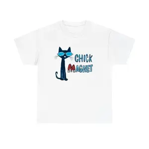 Pete the Cat with Sunglasses Chick Magnet Shirt - Childhood Memories Shirt, Cute Cartoon Character Apparel, Adult funny T-shirt, Gift for Woman and Man