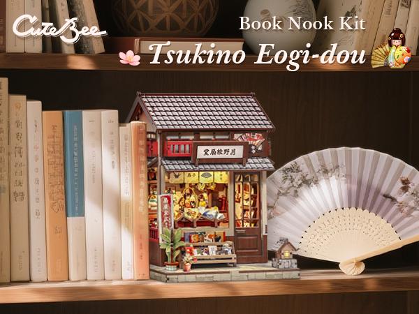 CUTEBEE Japanese Fan Shop Dollhouse Kit | Handmade 3D Wooden Miniature House Decor | Perfect Black Friday & Holiday Gift for Adults and Teens