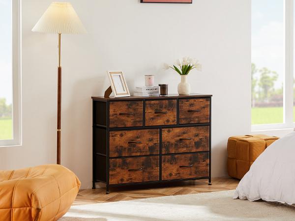 【Deal】7 Drawers Dresser for Bedroom and TV Stand, Fabric Storage Tower for Clothes, Baby Stuff