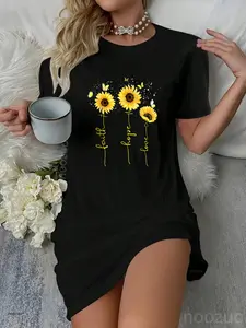 Christian for Women Sunflower Faith Hope Love Casual Dress