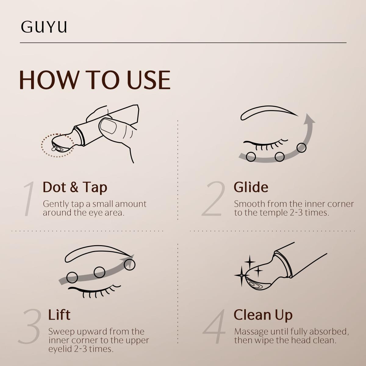 GUYU Ginseng Collagen boosting Skincare Set. - 3 pieces, Face Cream+Serum+Eye Cream | wrinkle solution, Skin Tightening, Collagen Boosting, Skincare, Peptide, Ectoin, Micro-current technology, EMS, Brightening & Depuffing, Finelines, eye bags, Moisturizer