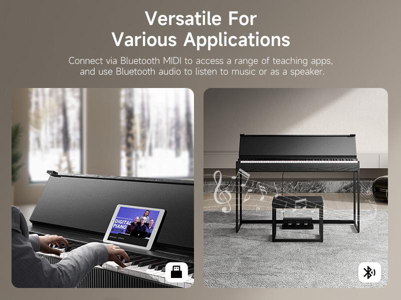 Donner OURA S300 Home Digital Piano with 88-key Graded Hammer Standard Keyboard