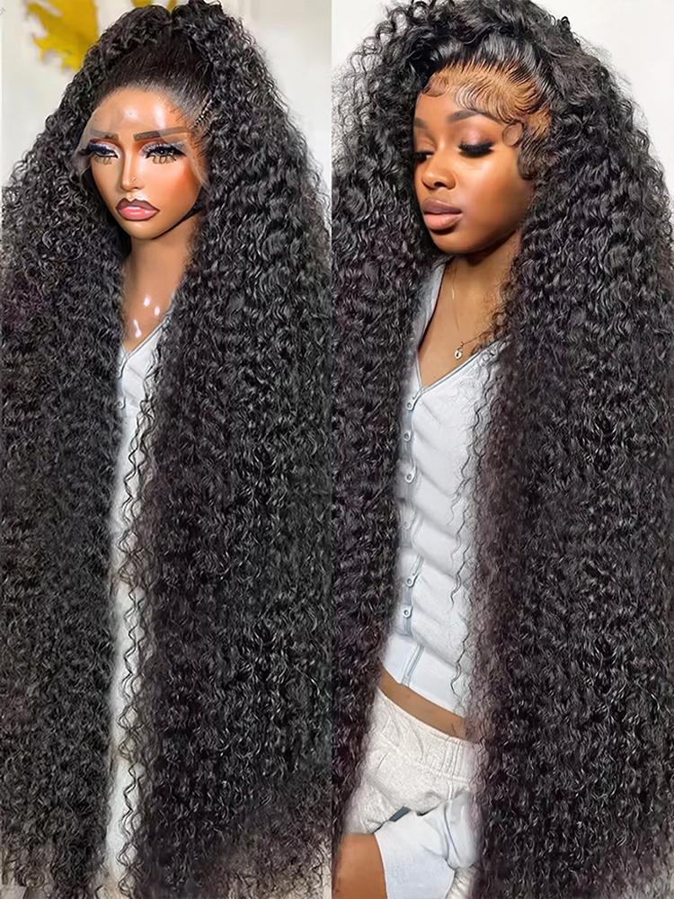 Bling Hair 13x6 13x4 Deep Wave Lace Front Glueless Wigs Human Hair 180% Density Deep Wave Frontal Wigs Human Hair HD Lace 38 Inch Curly Wigs for Black Women Pre Plucked with Baby Hair Curly Lace Front Wig TikTokShopHolidayHaul