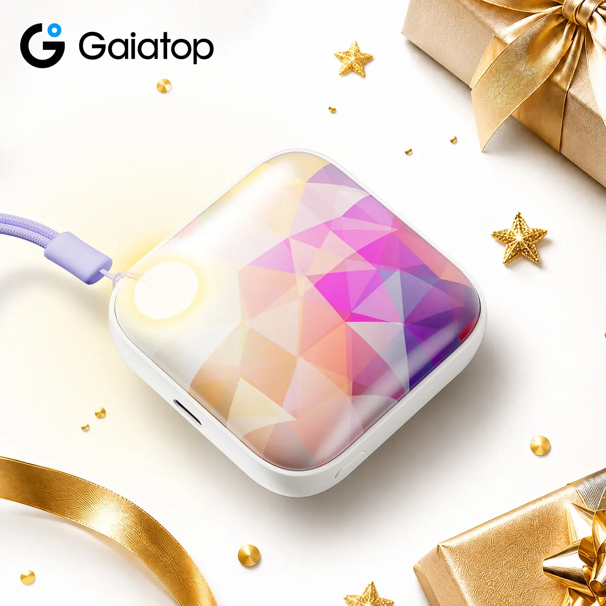 GAIATOP Portable Flashlight-Design Reusable Electric Hand Warmer with 3 Temp Modes, Wrist Strap for Cold Weather Activities & Convenience, Handy Commuting Gift