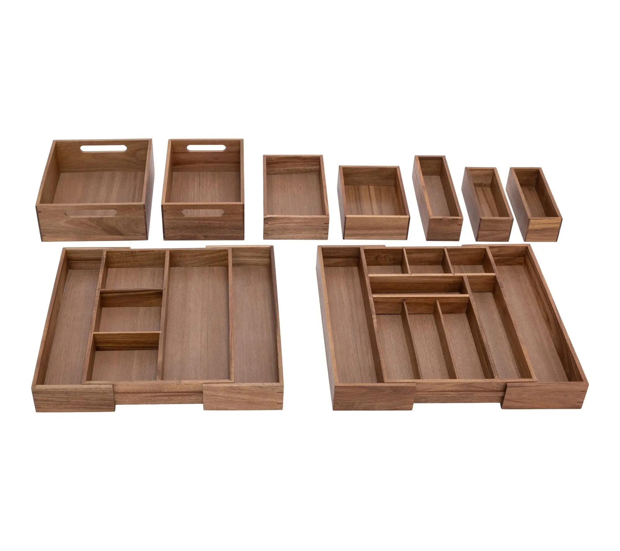 Seville Classics 9-Piece Acacia Wood Kitchen Storage Organizer Seville Classics 9-Piece Acacia Wood Kitchen Storage Organizer