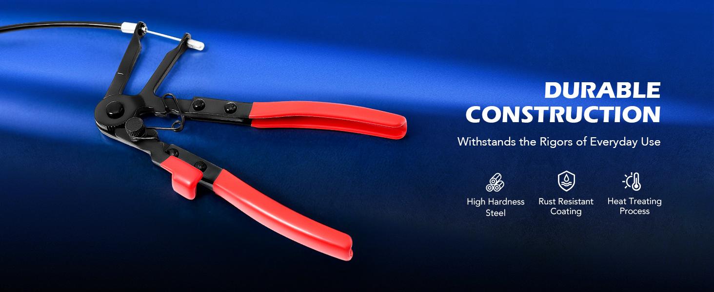 9PCS Hose Clamp Pliers, Long Reach Hose Clamp Tool Remover for Water Hose and Automotive Coolant Radiator Heater with Flexible Wire Long Reach Hose Clamp and Flat Band Pliers Multifunctional Pipe Clamp for Car Repair,Car accessories