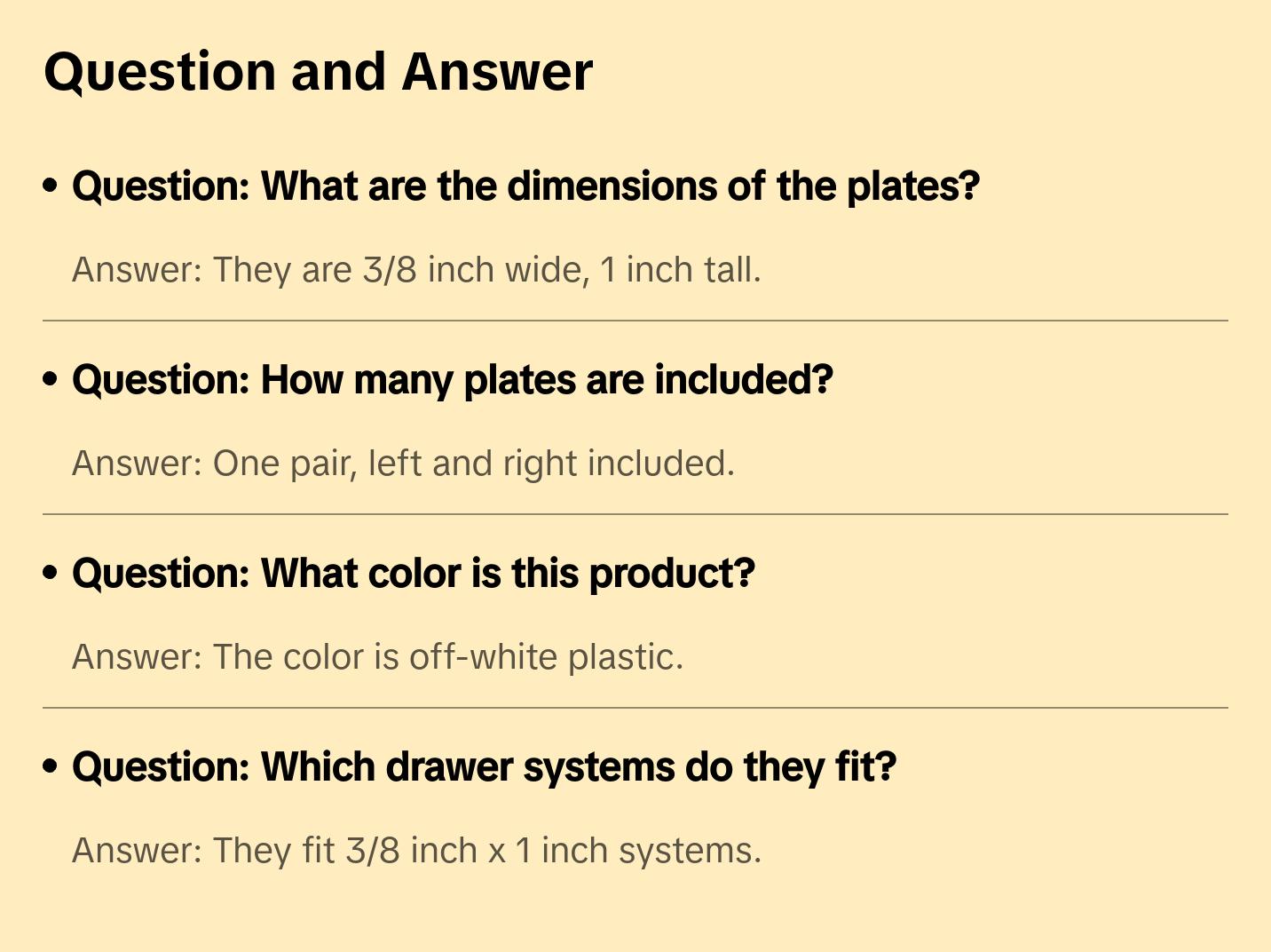 Mobile Home Parts Direct Drawer Track Back Plate, 3/8 In. x 1 In., Plastic, Off-White (1 Pair)