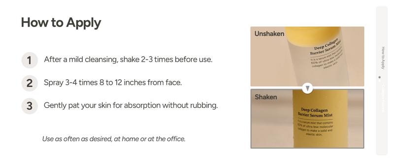 [SUNGBOON] Deep Collagen Barrier Serum Mist | Dewy, Gentle & Comfort Hydrating Mist for Sensitive Skin with Double-Layer Hydration