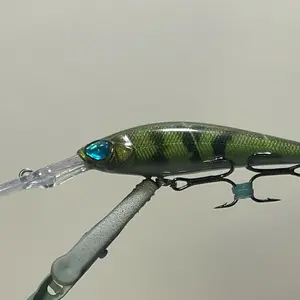 Predator Jerk Bait 8036 Style - Green Striped Fishing Lure with Blue Eye