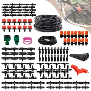 131 ft Automatic Drip Irrigation Kits DIY, 1/4" Distribution Tubing Hose Adjustable Nozzle