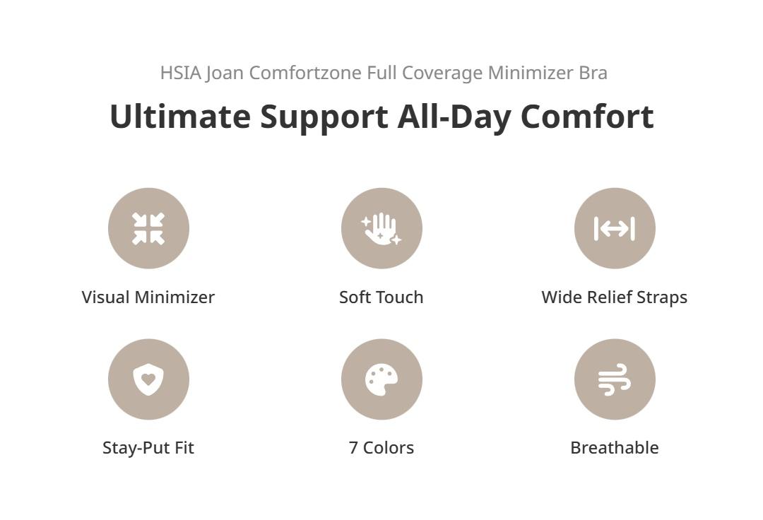 HSIA Joan Comfortzone Plus Size Soft Unlined T-Shirt Full Coverage Unpadded Underwire Minimizer Bra Everyday Bra Womenswear SpringStatements