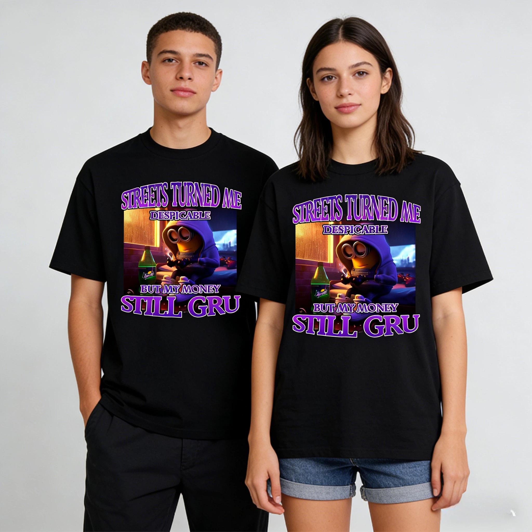 Minions Meme T-Shirt Streets Turned Me Despicable Vintage Streetwear Graphic Tee for Teens Young Adults 2026 Funny Oversized Aesthetics