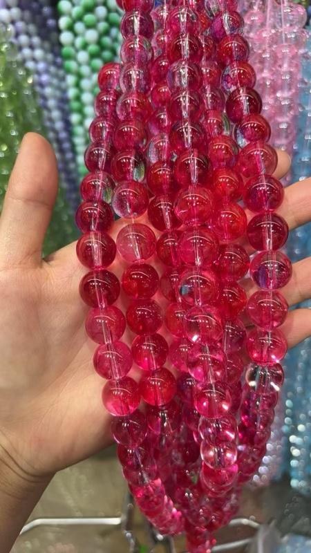 【A001 】DIY 14mm 40pcs Glass Beads Regular Crystal Beads Natural Semi-finished Versatile Bracelet Necklace Making Beads Making