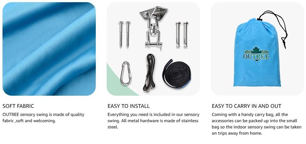 OUTREE Sensory Swing for 3+ Years Old Kids and Adults with AUT and ADHD - Double Layer and 360° Swivel Hanger, Portable Fun, Summer Turn Up & Father's Day Deal OUTREE Sensory Swing for 3+ Years Old Kids and Adults with AUT and ADHD - Double Layer and 360° Swivel Hanger, Portable Fun, Summer Turn Up & Father's Day Deal