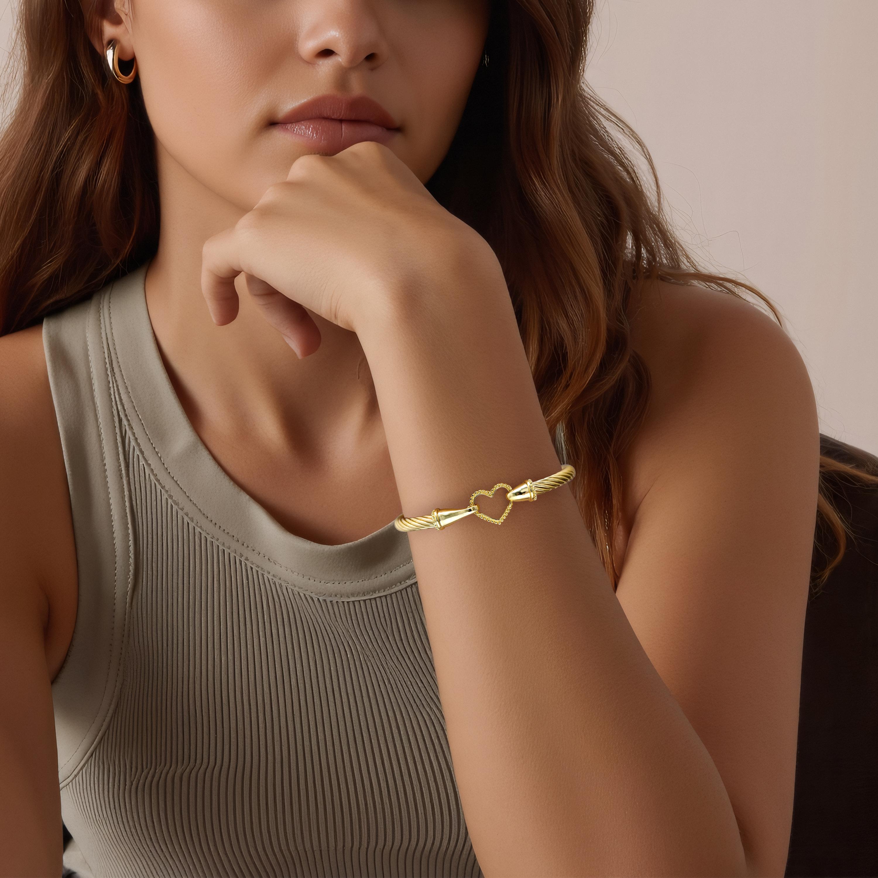 Aprilery Golden Heart & Textured Link Jewelry Set – Romantic & Artisan Stackable Collection Gift for Women