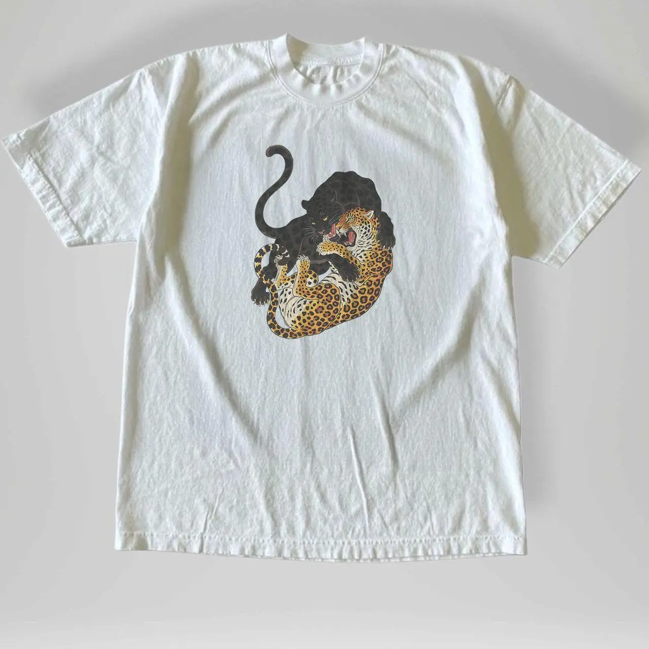 Gildan Men's and Women's T-shirt, Vintage Style Black Panther Cat Graphic T-Shirt, Animal tee, Y2k Unisex Graphic Tees Gothic Grunge Emo Scene Amity Affliction Style Clothes Menswear Womenswear Streetwear