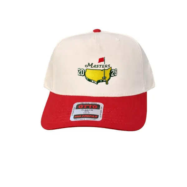 Masters 2026 Embroidered White Cap with Pink & Yellow Logo 2026 Masters Golf Azalea Hat - Zerelam main image 3