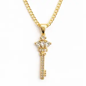 Key pendant with a Cuban chain 3 mm wide 20 inches long