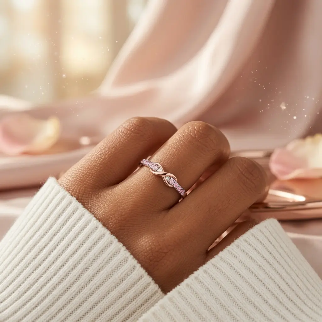 2Pcs Forever Best Friends Ring Set, Pink Oath Infinity Symbol Design, Adjustable Matching Bands with Engraved Promise Lettering for Friendship Bonding  2（・） homedecor,back to school,back to school haul