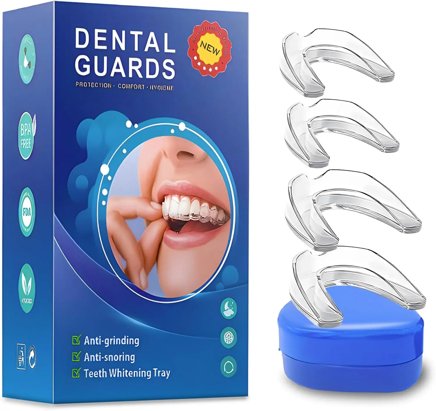 Anti Grinding Guard for Clenching Teeth at Night, Teeth Grinding Mouthguards for Sleeping, Mouth Guard for Grinding Teeth at Night, Night Guards for Teeth Grinding for Adults