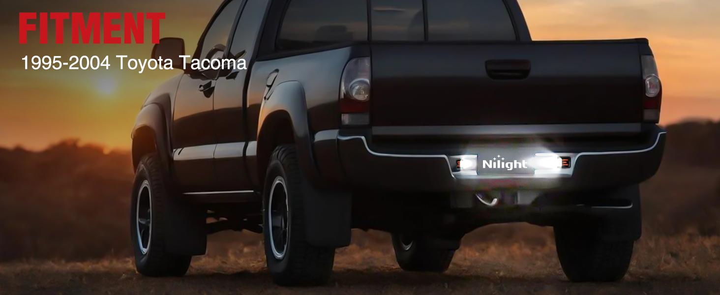 Nilight License Plate Lights Compatible with 1995 1996 1997 1998 1999 2000 2001 2002 2003 2004 Toyota Tacoma Red OLED Neon Tube 6000K White 2PCS Pack