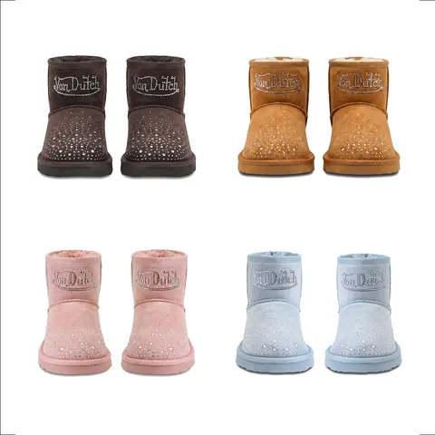 Von Dutch Rhinestone Shearling Boots - All Styles