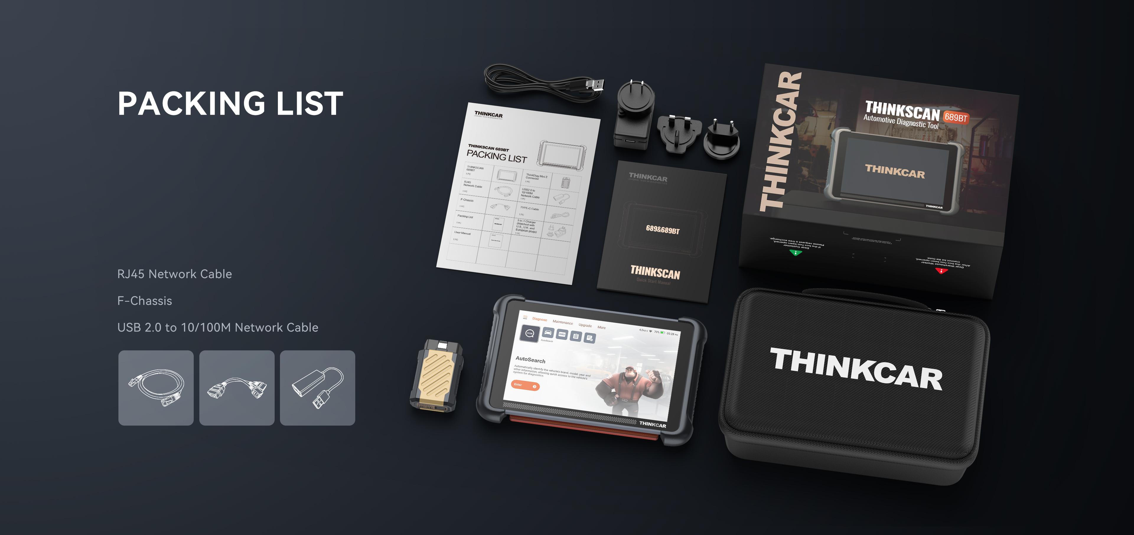 [Summervibes] THINKCAR THINKSCAN 689BT Lifetime Free Update，All System Diagnostic with Bluetooth Dongle，Bi-Directional OBD2 Scanner with ECU Coding, 35+ Maintenance Functions, FCA Autoauth, Support CAN-FD & DOIP protocol，Bidirectional Scan Tool