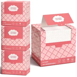 Disposable Face Towels 10"×12" 200pcs Lint-Free Clean Towelette for Sensitive Skin, Makeup Removing, Cleansing, Travel-4 pack