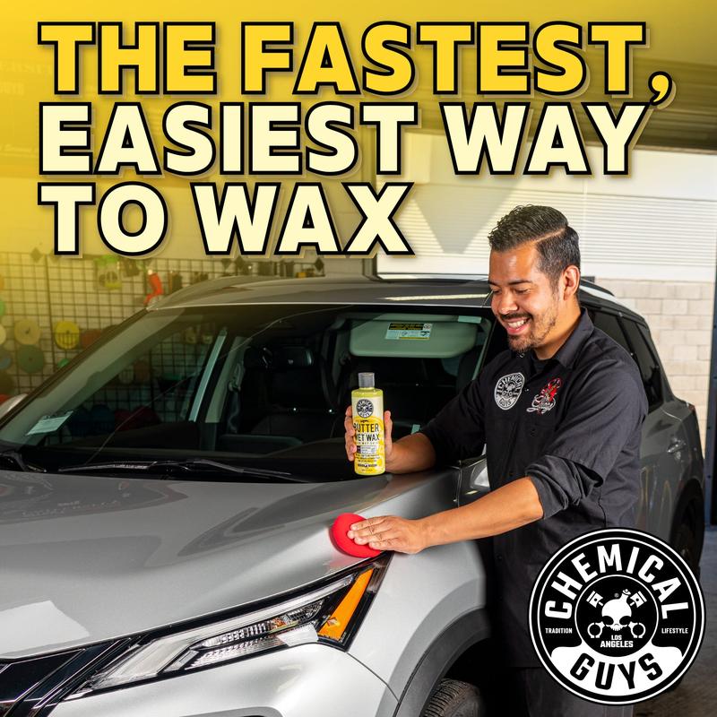 CHEMICAL GUYS Butter Wet Wax – Carnauba-Infused Liquid Wax for Deep Gloss, UV Protection & Hydrophobic Shine | Easy-to-Use Car Wax for Paint, Chrome, Glass & More | Adds Warm, Wet Look Finish | Auto Detailing Supplies for Cars, Trucks & SUVs