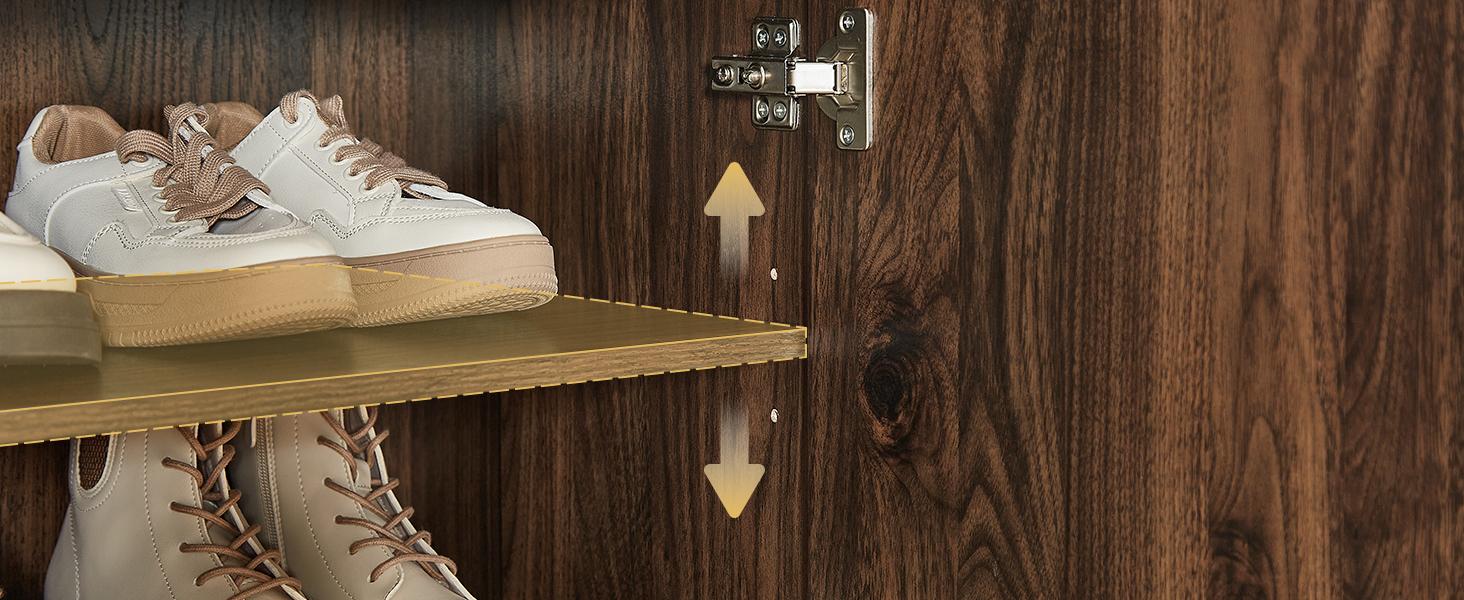 【SPOTLIGHT DAY】ONBRILL Wooden Shoe Storage Cabinet with Doors Large 6 Tier Organizer for Entryway Hallway Living Room Foyer Adjustable Shelves