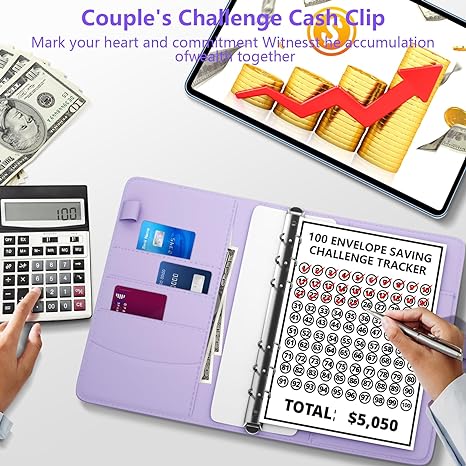 100 Envelopes Saving Challenge, Budget Binder, Saving Challenge Book, Saving Challenge Notebook, Money Organizer, Budget Planner Book for Budgeting,Birthday Gifts Income Tracker.