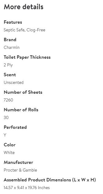 Charmin Ultra Strong Toilet Paper Mega Roll, 242 Sheets per Roll, 30 Count Pack Bath Wipes Tissue