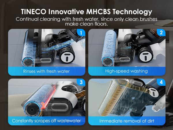 TINECO FLOOR ONE SWITCH S7 Smart Multi-Function Cleaner, Suitable for Whole-house Cleaning, Self-Cleaning, Extended Battery Lifespan, ZeroTangle Brush, Dual-Edge Cleaning, Safe for Children and Pets