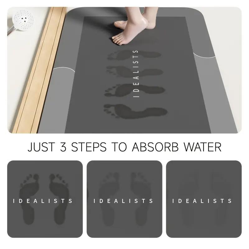Premium Quick-Dry Bathroom Mat - Ultra-Absorbent Thin Diatomite Bath Mat-Rubber Backing Non-Slip, Machine Washable, and Mildew-Resistant Rug for Shower, Kitchen, Laundry Room,and More with Geometric Design and Easy Cleaning last-minute Valentine's present