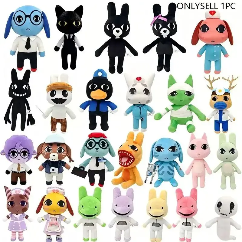 Animal Hospital Horror Game Plush, Assorted Character Stuffed Toy,,Gift for Boys Girls,Soft Horror Game Character Figure Plushies