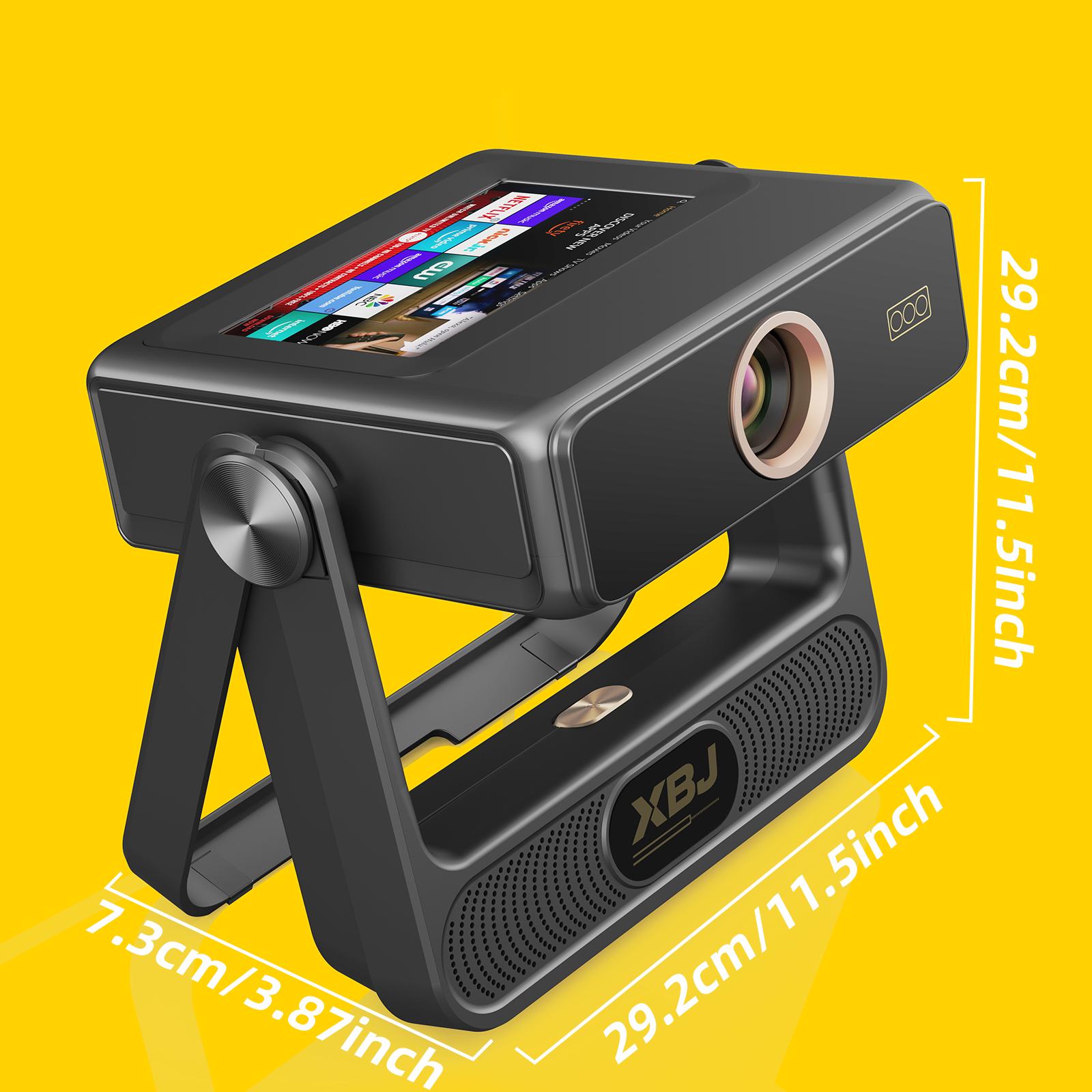 A5PRO Touch Screen ProjectorSupports 4K,800 ANSl Lumens with Auto Focusand Keystone Correction 3D DolbyAudio, WiFi 6and Bluetooth 5.0 for Home Theater, Gaming,Outdoor Camping (HDMI/USB-C). rotation stand, mini projector