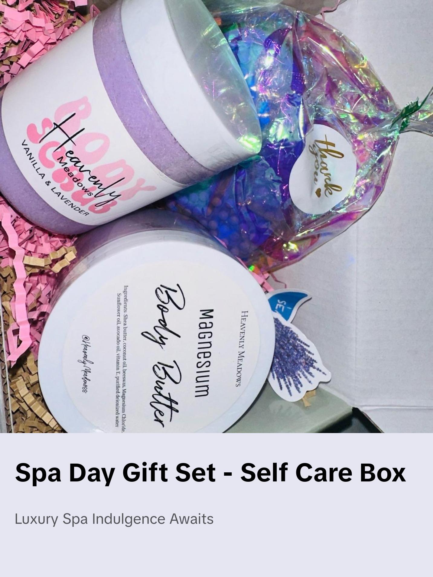 SPA DAY GIFT SET - self care box! Bodyscrub, magnesium body butter, & shower brush Body Care