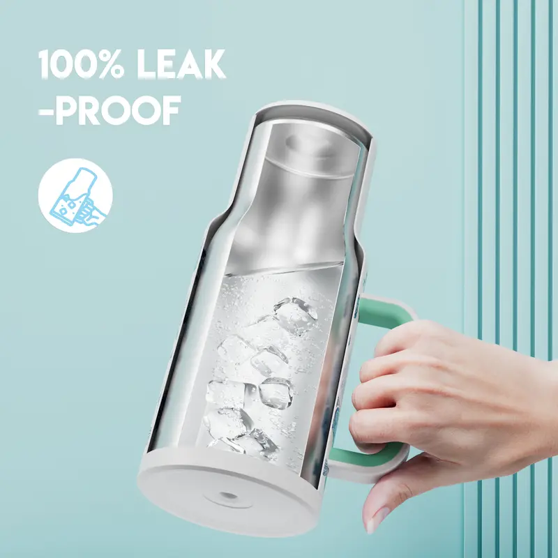 Product Introduction of 【Latest Style】 - Meoky 40oz Stay Hot Or Cold All DayStainless Steel Thermos Cup, Perfect For Car, Office & Travel, Large Capacity, Trendy Design, Valentine's Day gift Ready Glow-In-The-Dark White Marine Life, Insulated Mug Tumbler With Handle 9