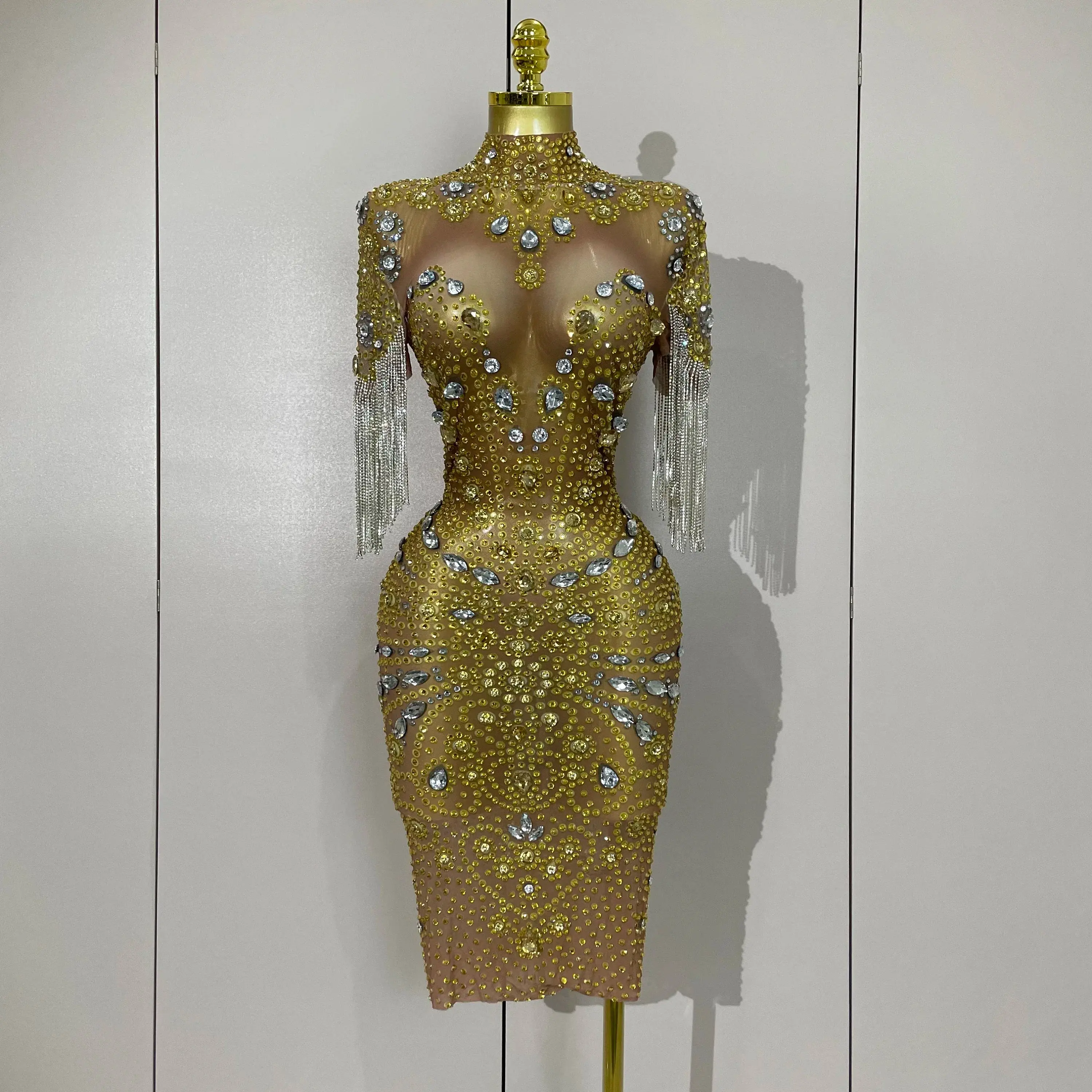 Women's Kamryn Luxury Diamond Tassel Mesh Sheer See-Through Formal Dress, Sexy Formal Wear for Evening Events - TikTok Shop Women's Kamryn Luxury Diamond Tassel Mesh Sheer See-Through Formal Dress, Sexy Formal Wear for Evening Events - TikTok Shop
