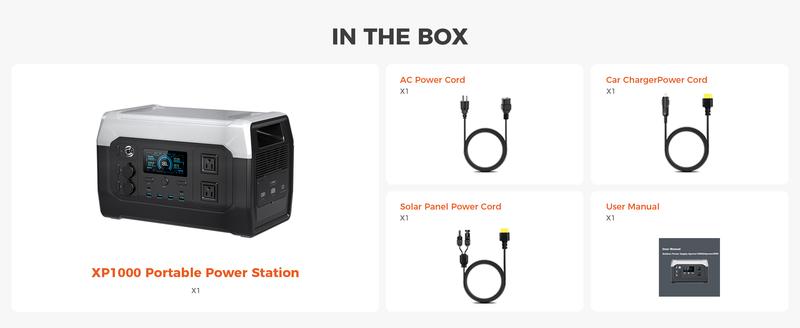 CTOLITY XP1000 1600W 1024Wh Portable Power Station Home Emergency Backup Power Supply LiFePO4 Battery 1.2H Fast Charge 110V AC 100W USB-C Output Solar Generator for Home Backup Camping Travel RVs Emergencies Durable Lights Phone Chargeable