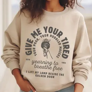 Immigration Shirt, human rights sweatshirt, lady liberty quote, anti racism tshirt, immigration tshirt, activism shirt, no more deportation