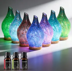 Ultra-Quiet 7-Color Gradient -Timer for house Peaceful Home & Office Color-Changing Ultrasonic Flame led Humidifier with Auto Off large fog volume fragrance Remote Control Aromatherapy Diffuser Essential Oil cool mist Smart RGB Lighting Aroma