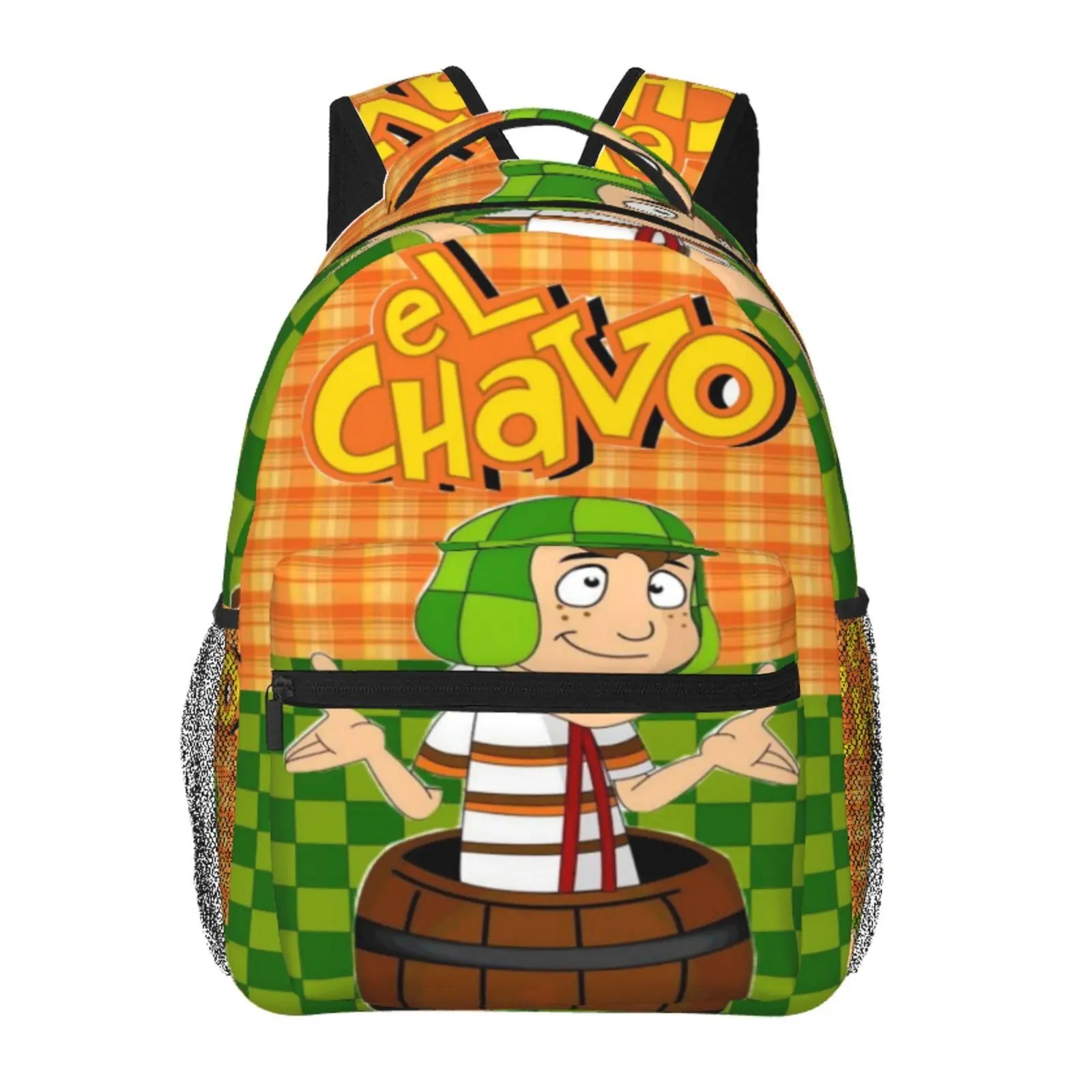 Cute El Chavo backpacks for school—large-capacity laptop daypacks with exquisite prints, durable casual bookbags for campus daily commutes; a gift for teen students.