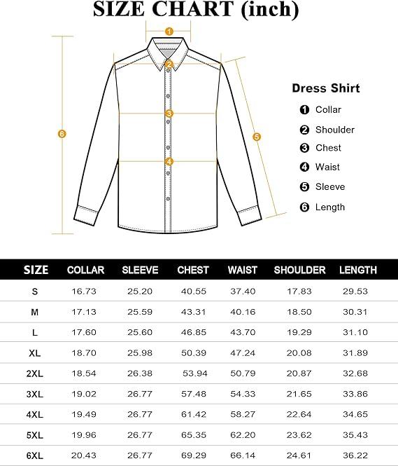 Alimens&Gentle Dress Shirts 16-Way Stretch Slim Fit Long Sleeve Button Down Business Casual Shirts Wrinkle Free Traveler Shirts Top Menswear